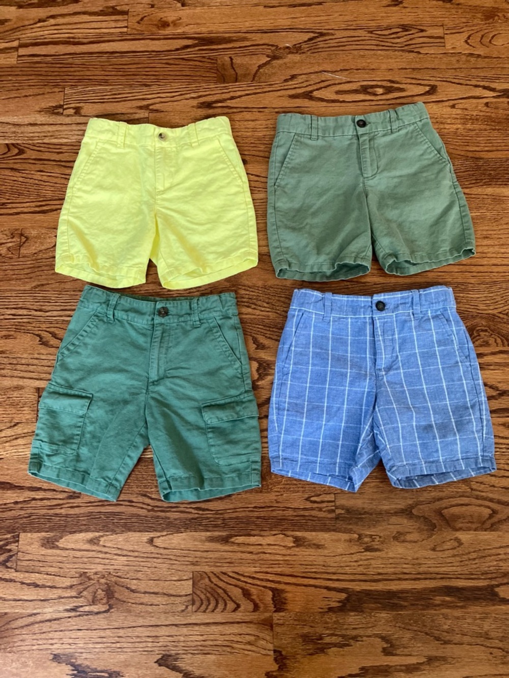 Janie & Jack Boys Four-Pack Linen/Cotton Blend Dressy Shorts (Size 5)